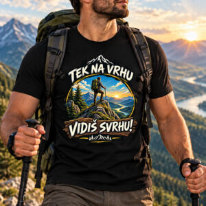 Tek na vrhu vidiš svrhu majica planinarenje
